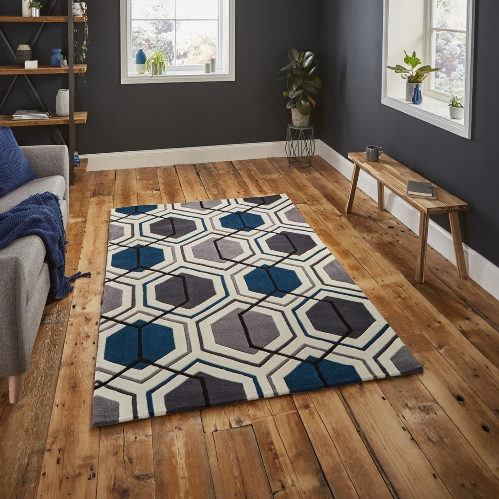 Hong Kong Grey And Navy Rug 7526