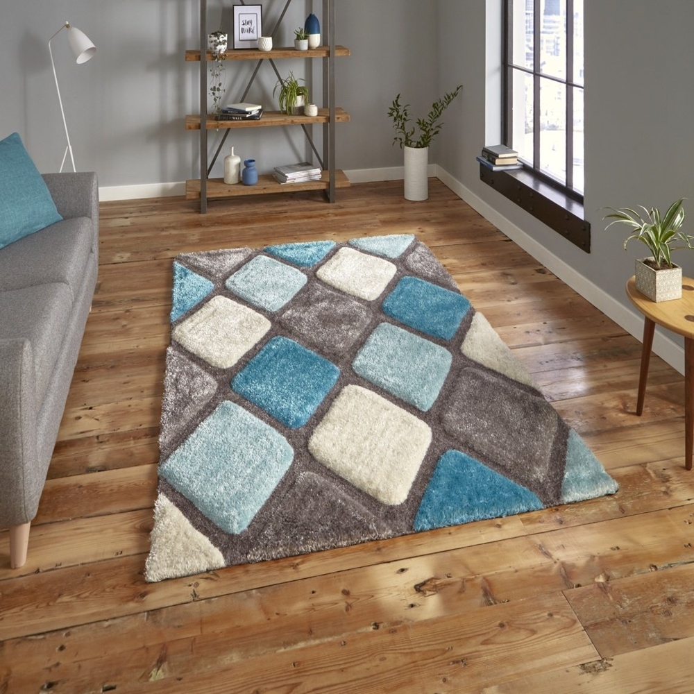 Noble House Grey And Blue Rug 9247