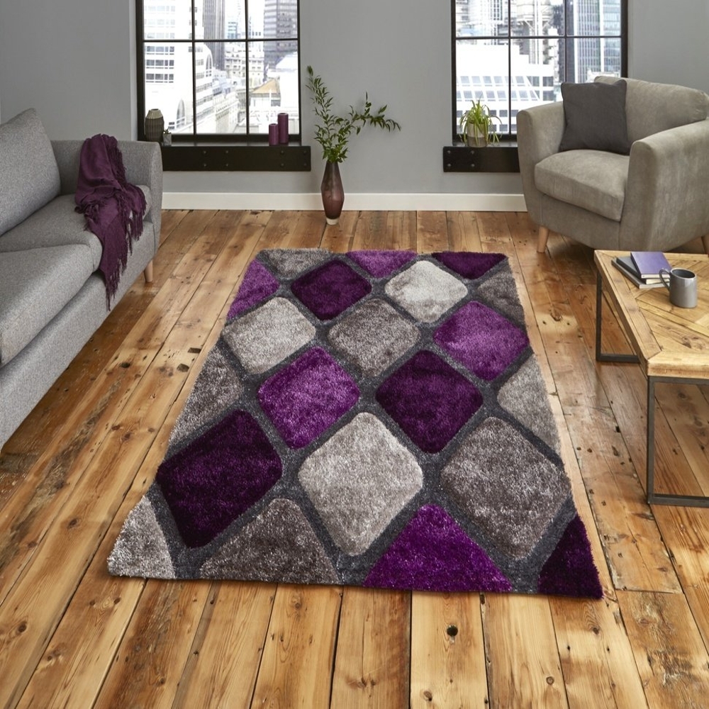 Noble House Grey And Purple Rug 9247