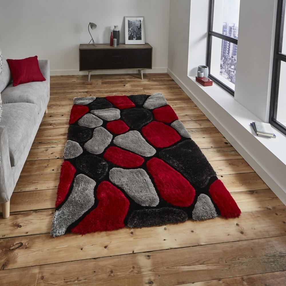 Noble House Grey And Red Rug Nh5858