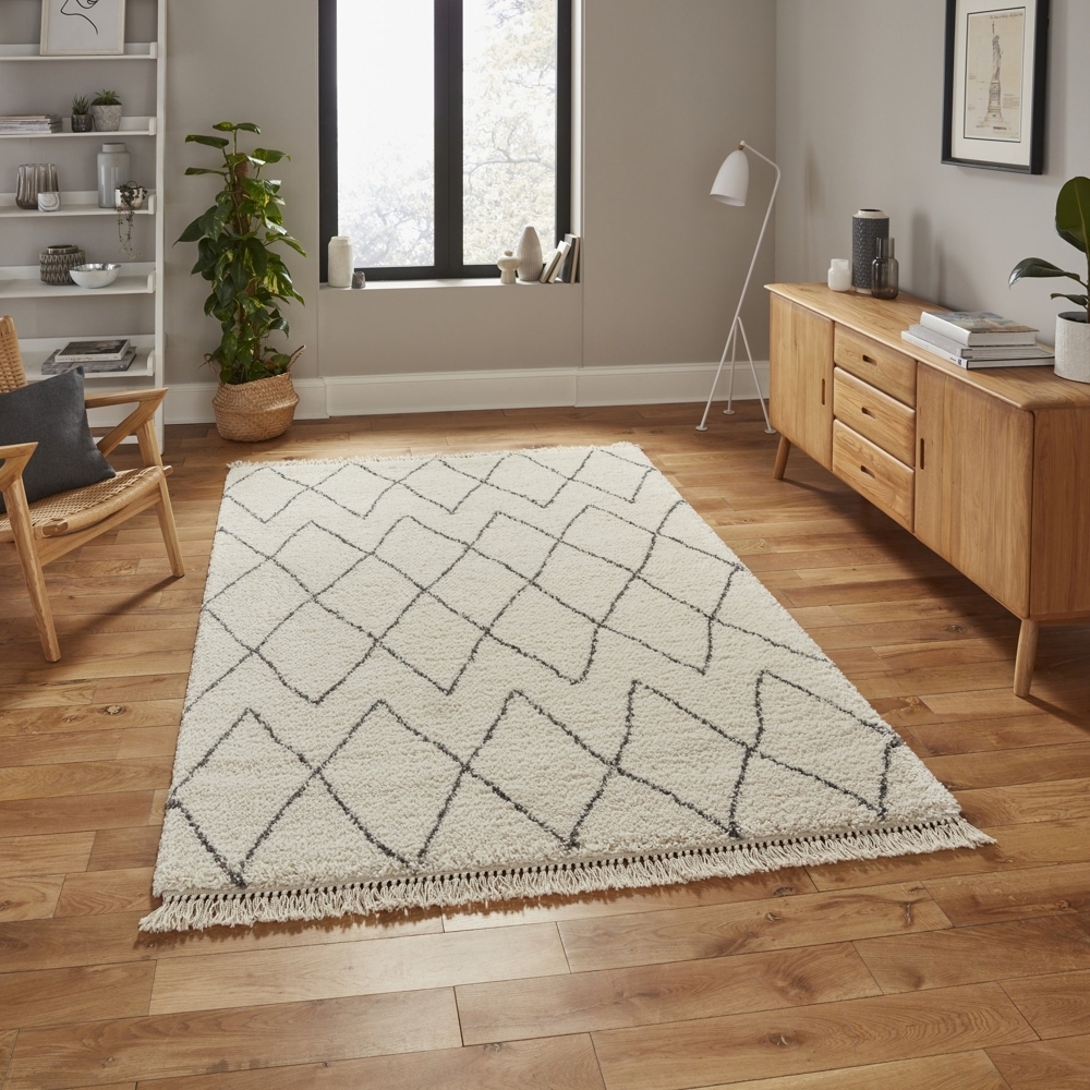 Boho Cream And Grey Rug 8280