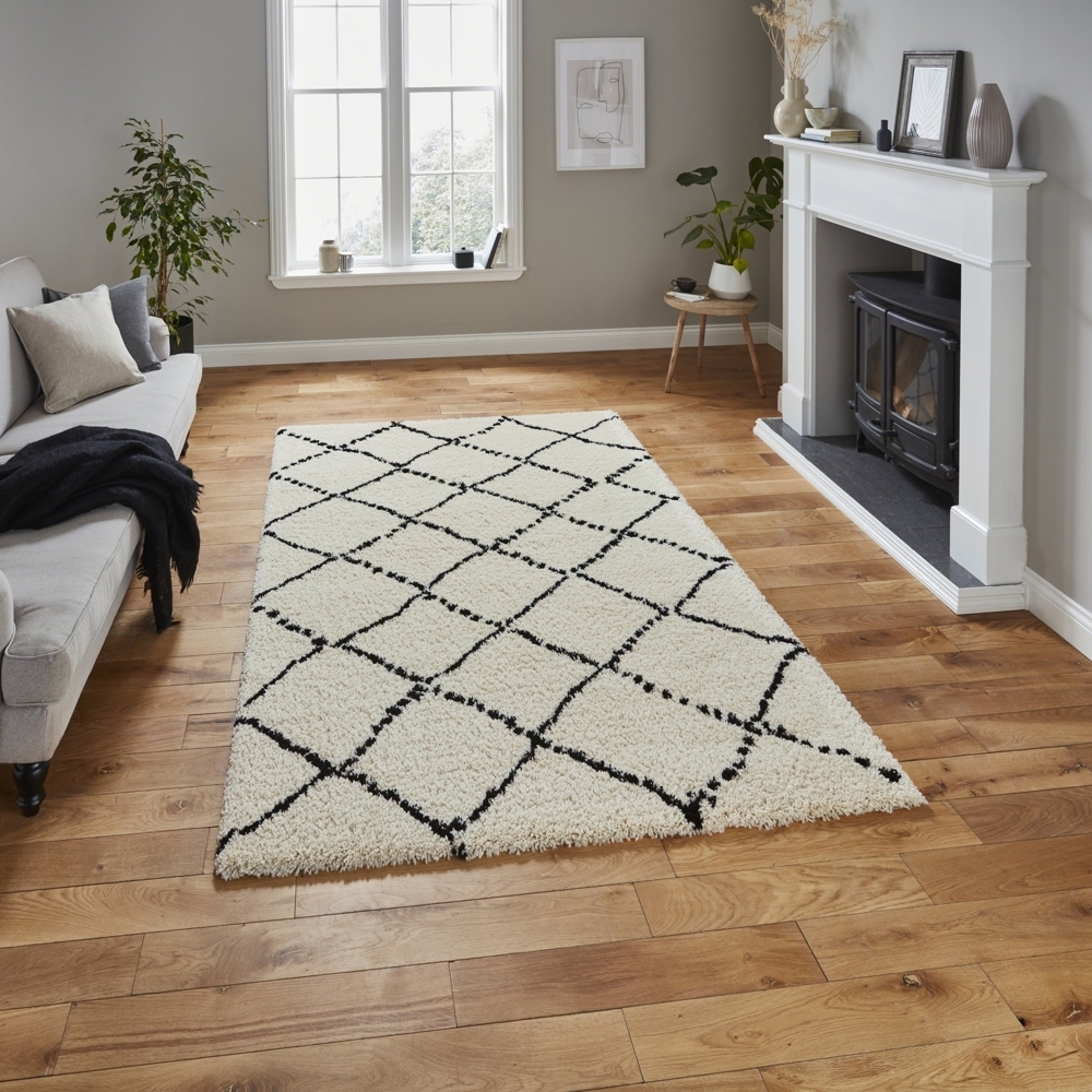 Royal Nomadic Ivory And Black Rug 5413