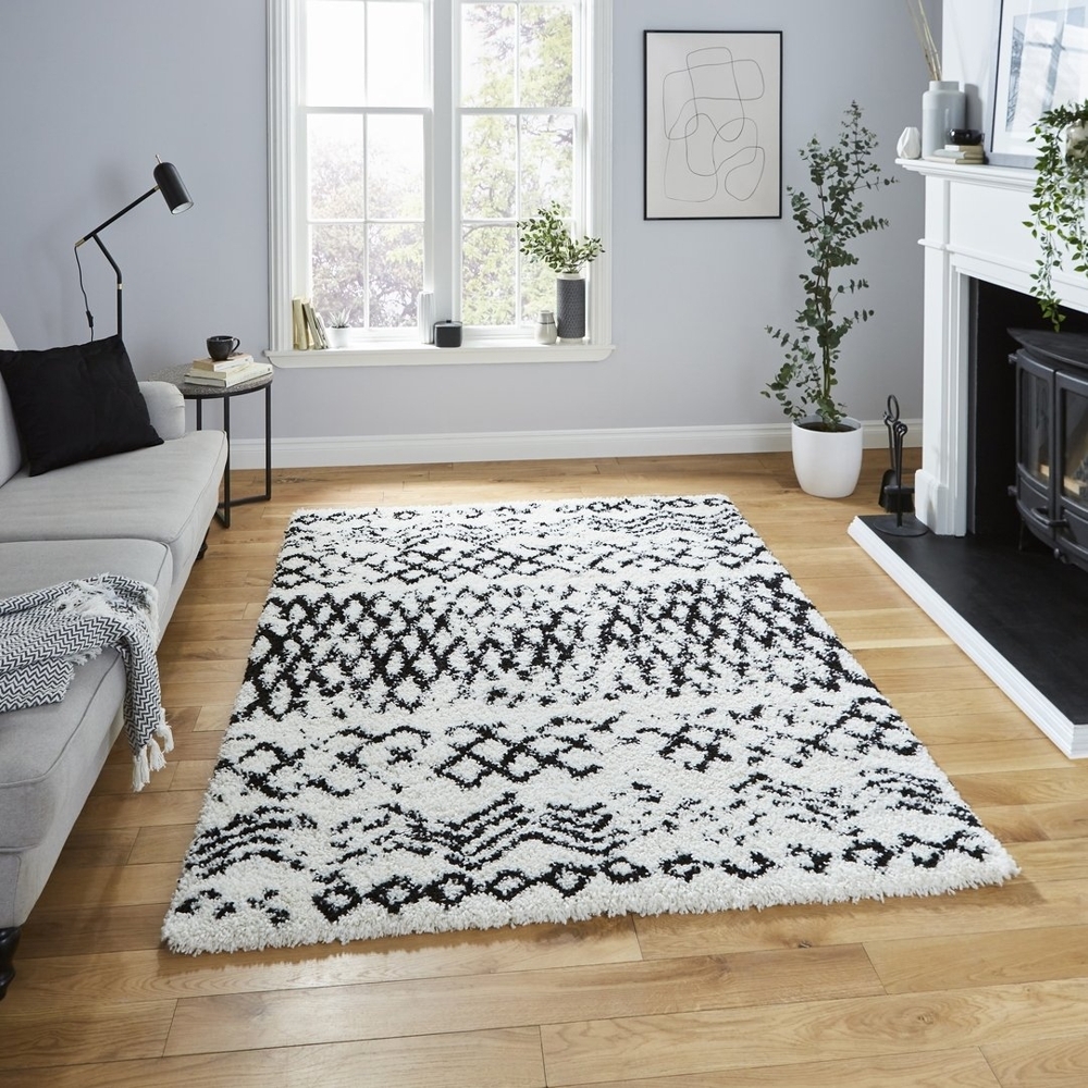 Scandi Berber White And Black Rug G271