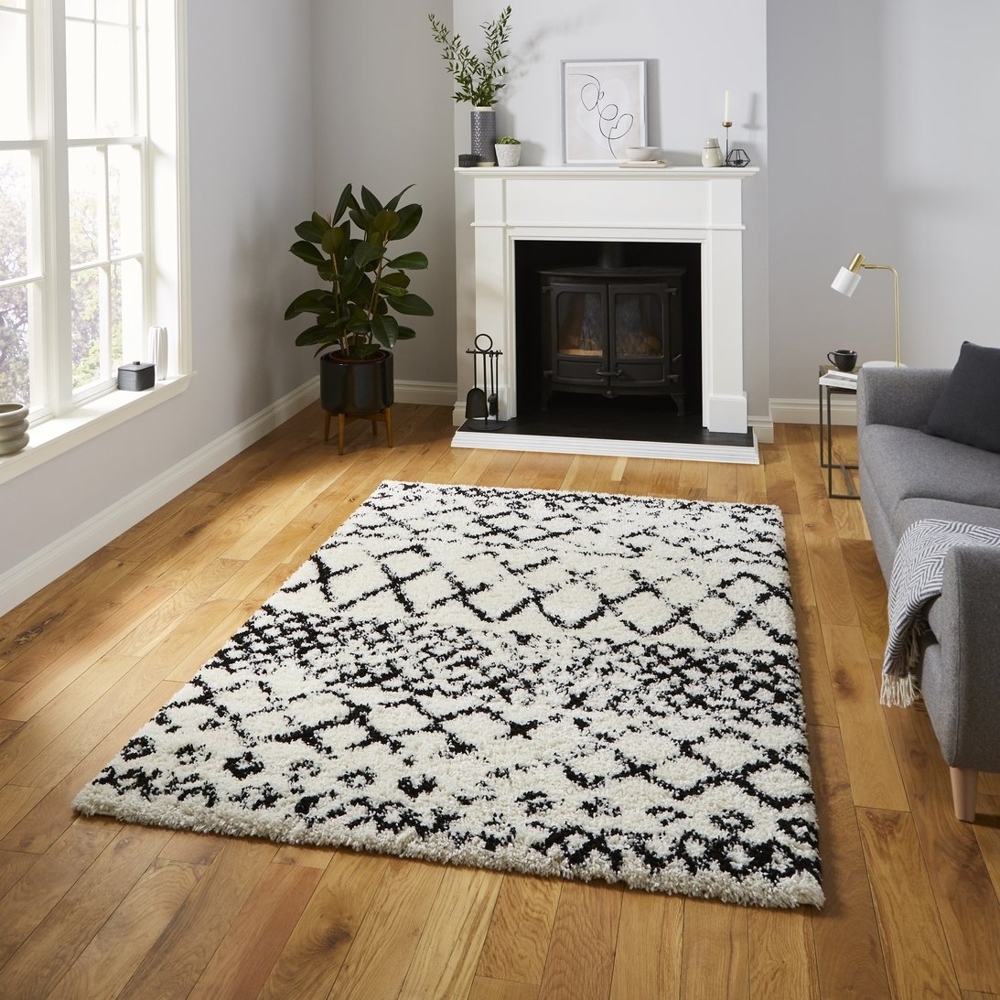 Scandi Berber White And Black Rug G272