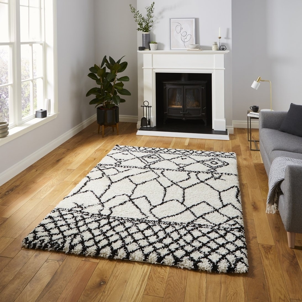 Scandi Berber White And Black Rug G276