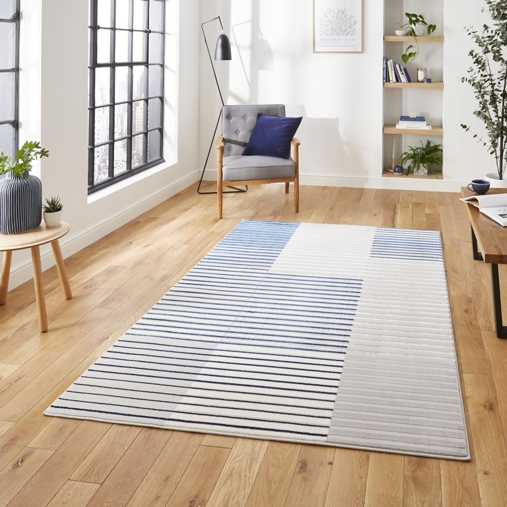 Apollo Grey And Navy Rug 2681