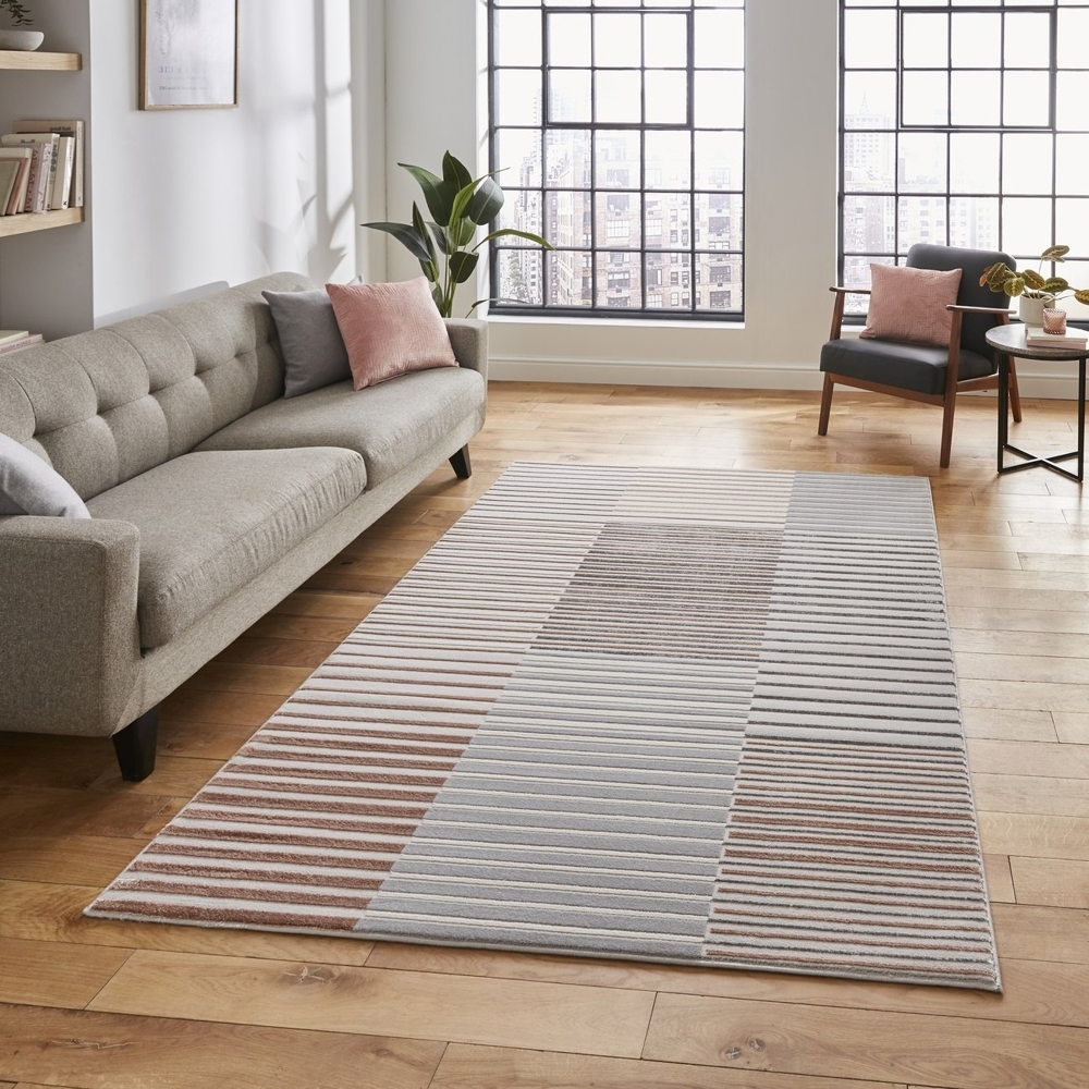 Apollo Grey And Rose Rug 2681