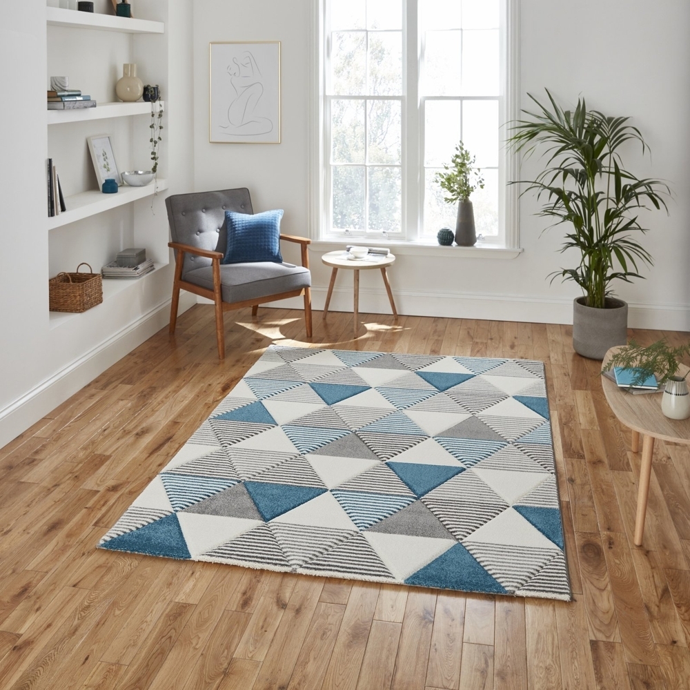 Brooklyn Grey And Blue Rug Brk15