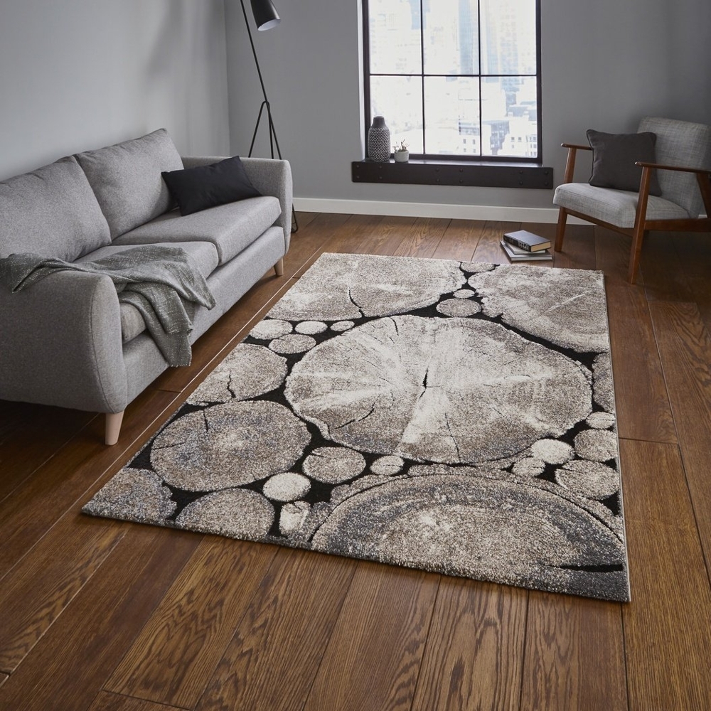 Woodland Beige And Black Rug 6318