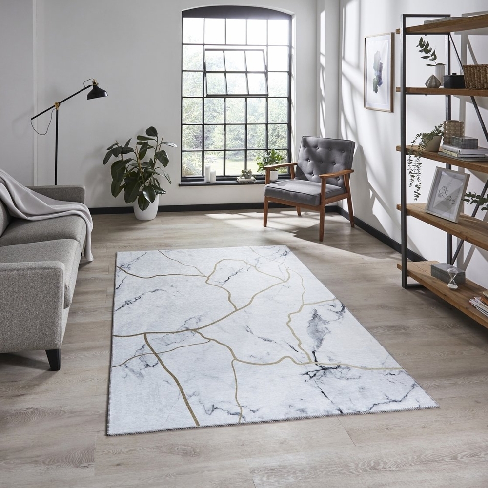 Force Ivory And Gold Rug K7281