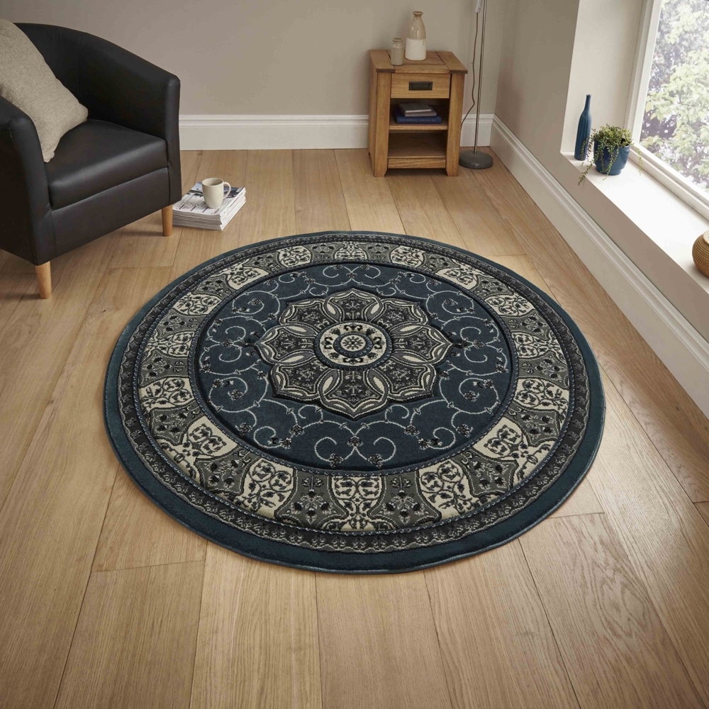 Heritage Blue Circle Rug 4400