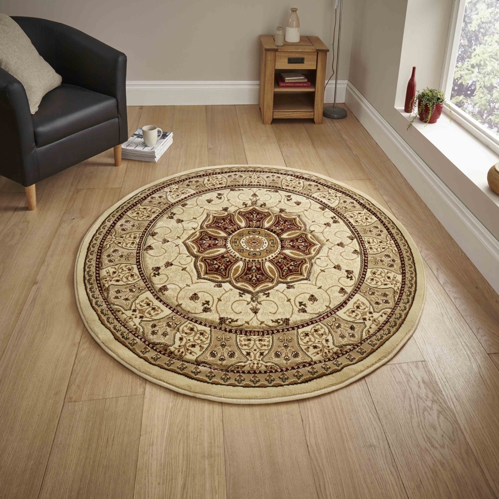 Heritage Cream And Red Circle Rug 4400