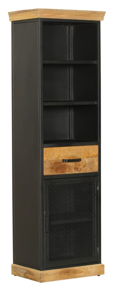 Cosgrove Industrial Chic Bookcase 191cm H Mango Wood With Black Metal