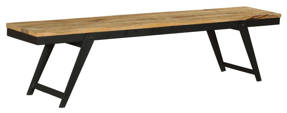 Cosgrove Industrial Chic Dining Bench Mango Wood With Black Metal