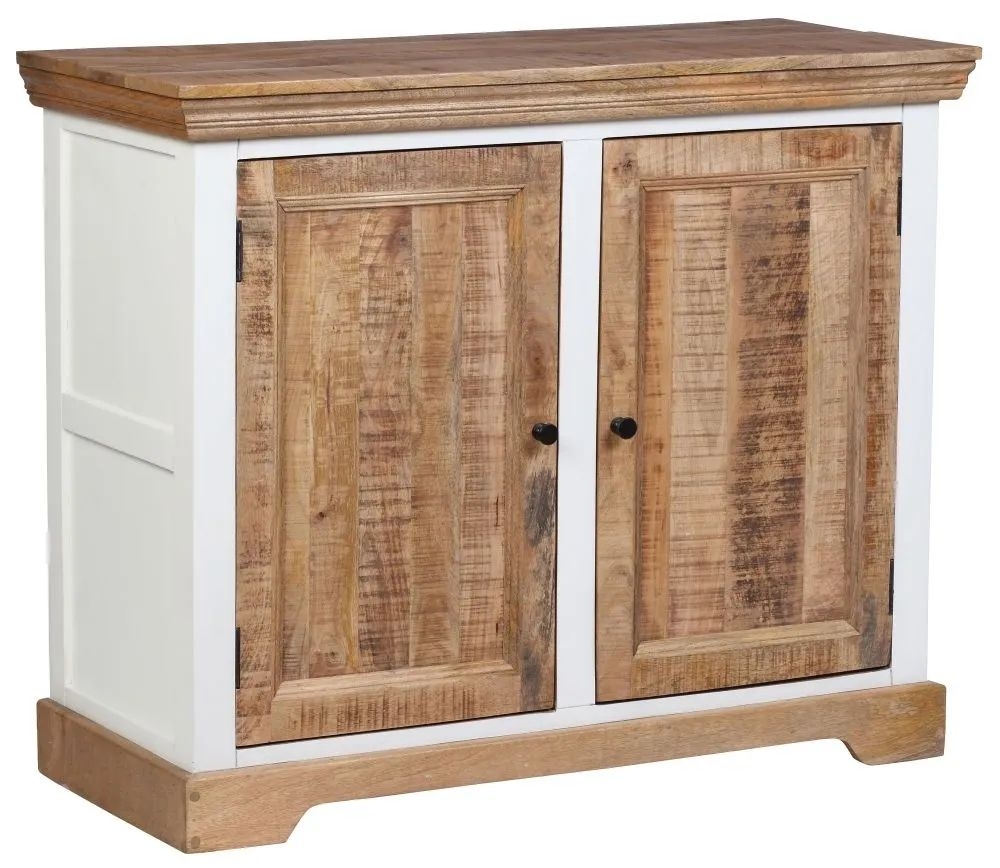 Farmhouse Mango Wood Sideboard Natural And White