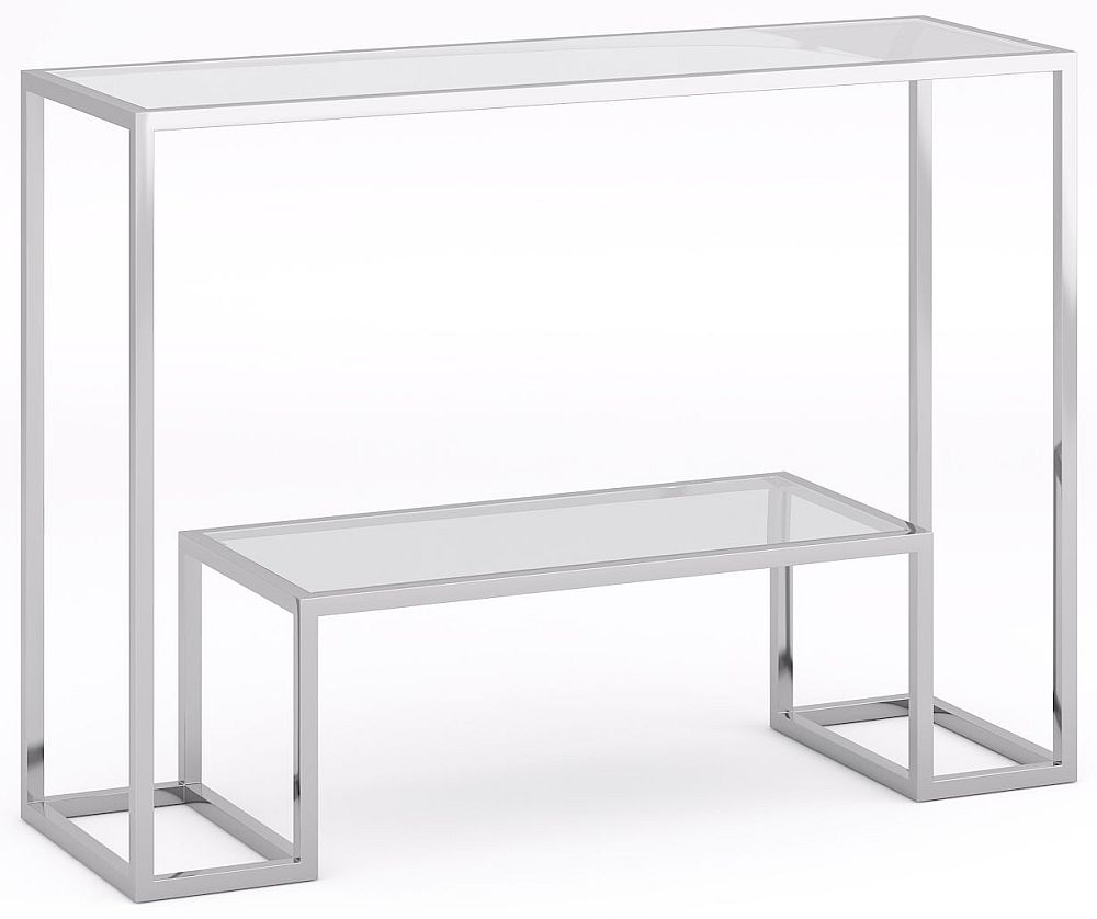 Knightsbridge Glass And Chrome Console Table
