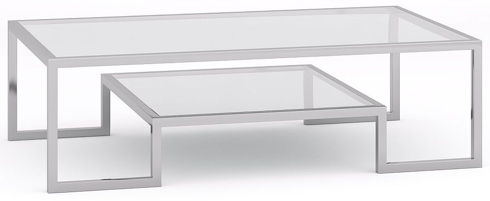 Knightsbridge Glass And Chrome Square Coffee Table