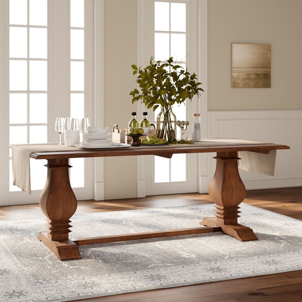 Maida Mango Wood 8 Seater Pedestal Dining Table