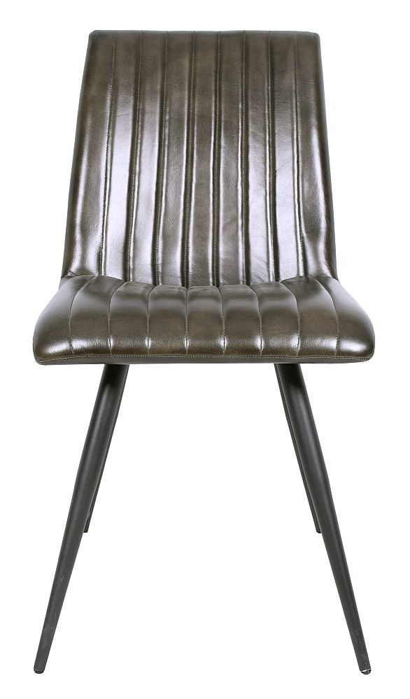 Margo Dark Brown Dining Chair Genuine Leather With Metal Legs Sold In Pairs