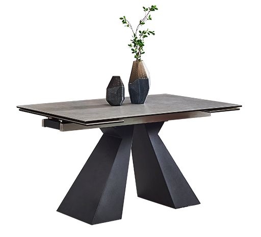 Cassino Grey Sintered Stone Top Extending Dining Table