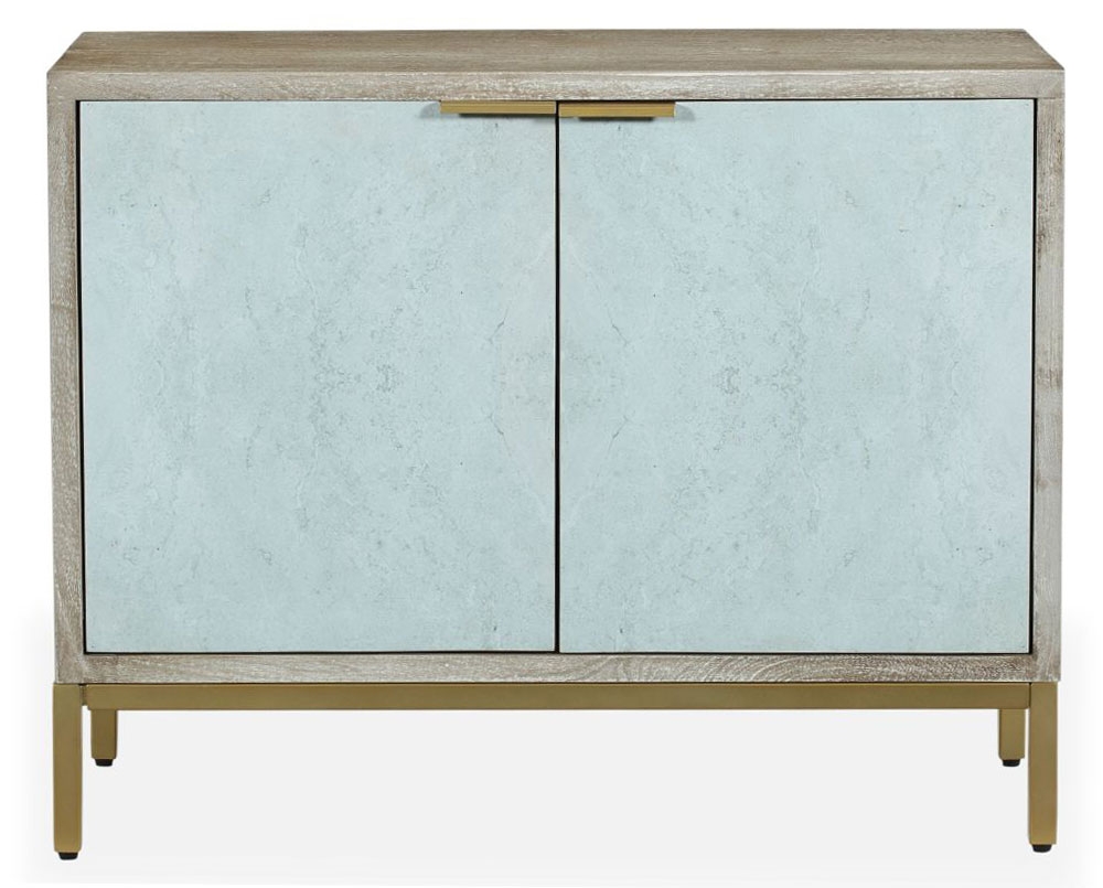 Temis Faux Marble Finish Grey Washed 2 Door Sideboard