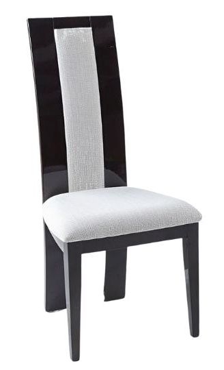 Alpine Walnut Dining Chair Wooden High Gloss Back With Cream Seat Pads