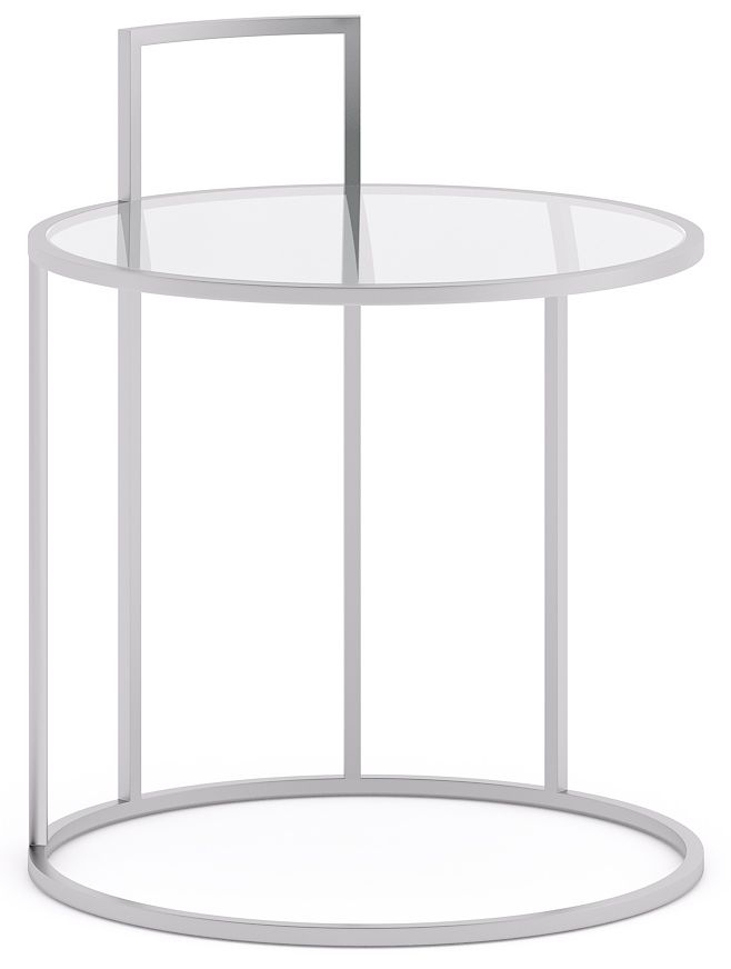 Alveare Glass And Silver Round Side Table