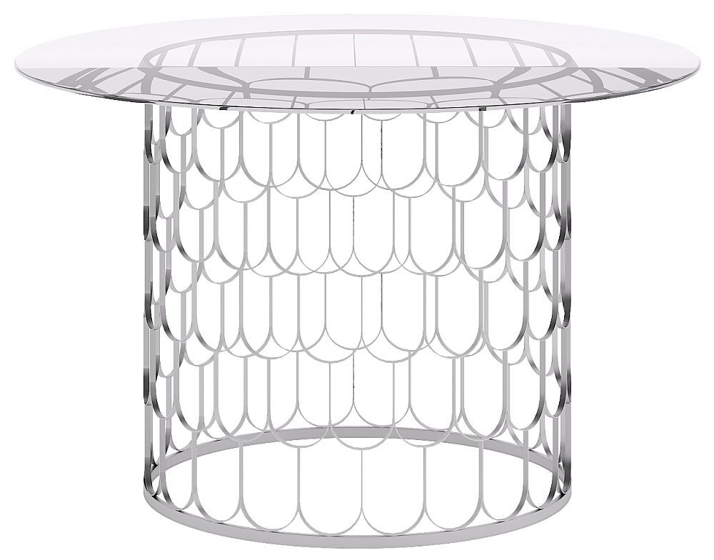 Belair Glass And Chrome 120cm Round Dining Table