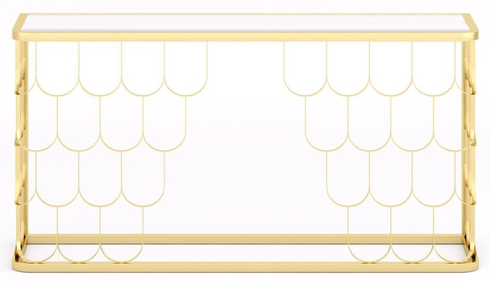 Belair Glass And Gold Console Table