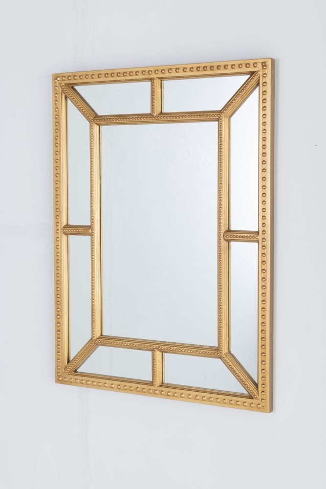 Clearance Antique Gold Trim Wall Mirror Rectangular 76cm X 100cm