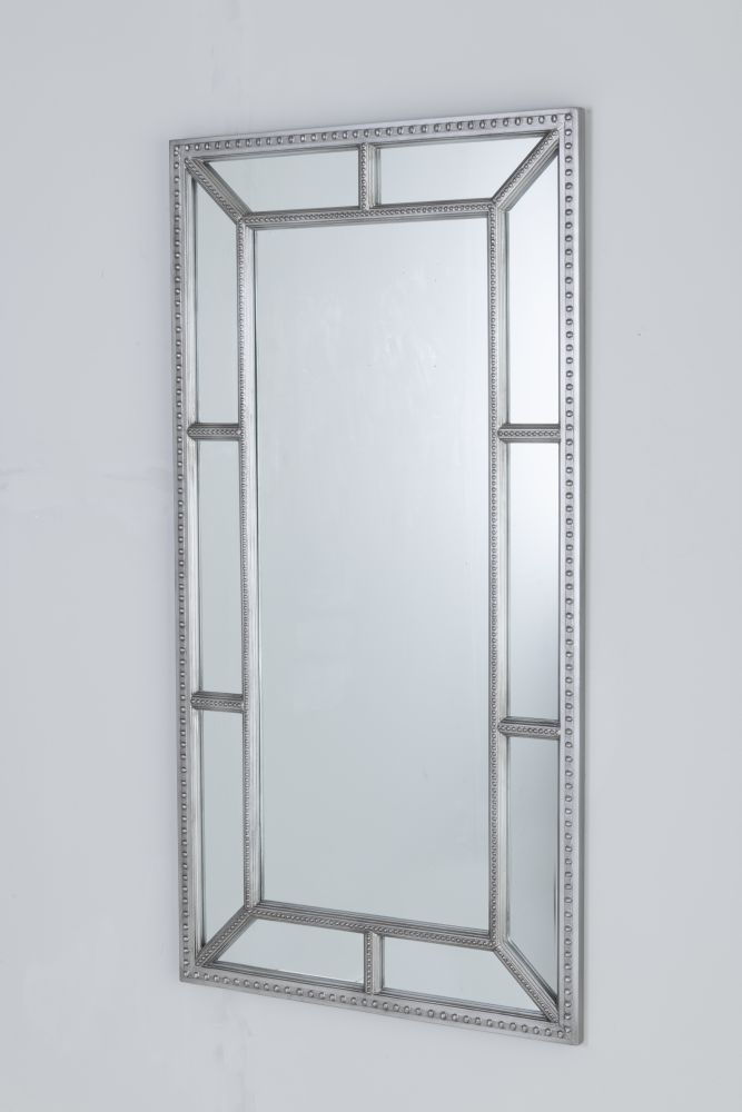 Clearance Antique Silver Trim Wall Mirror Rectangular 80cm X 155cm