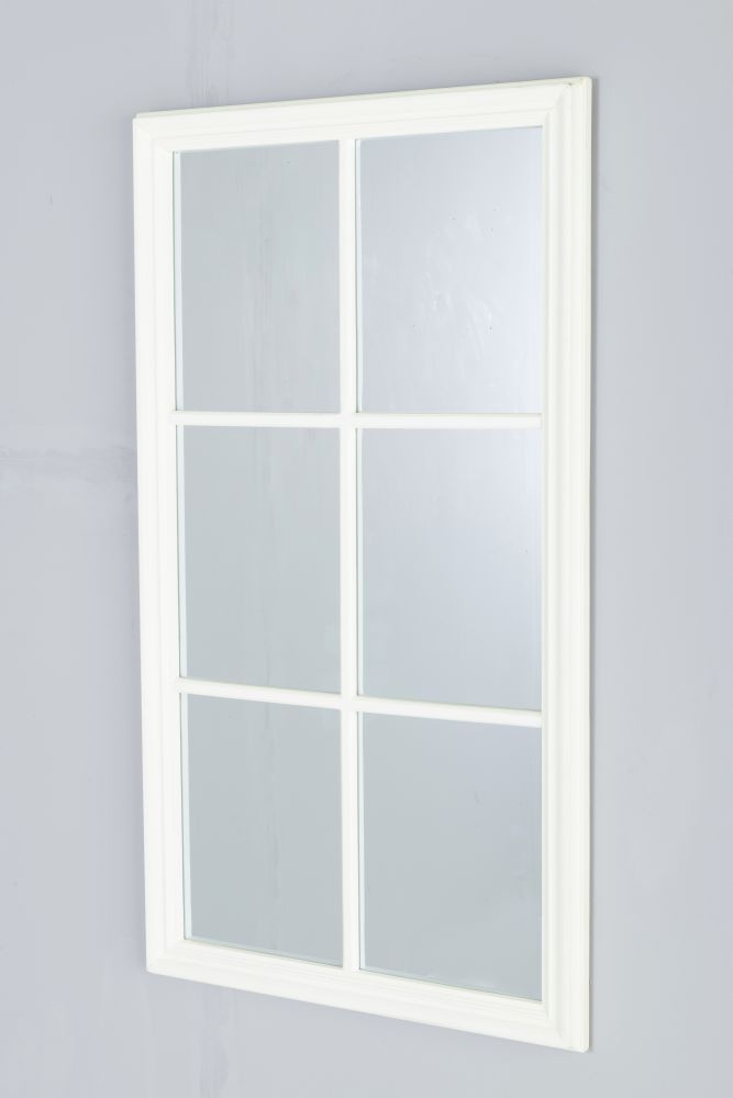 Clearance Taupe Window Style Wall Mirror Rectangular 70cm X 125cm