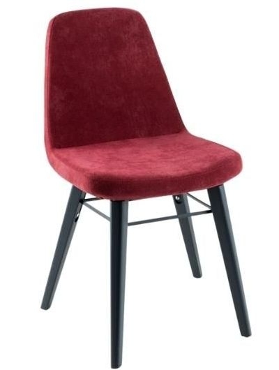 Clearance Gabi Wine Dining Chair Velvet Fabric Upholstered With Black Metal Legs