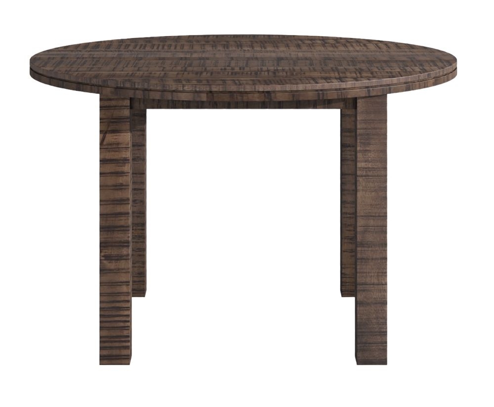 Dakota Mango Wood Dining Table Indian Dark Walnut Rustic Finish 120cm Round Top Seats 4 Diners