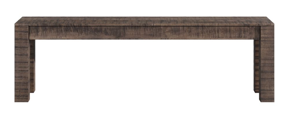 Dakota Mango Wood Large Dining Bench Indian Dark Walnut Rustic Finish