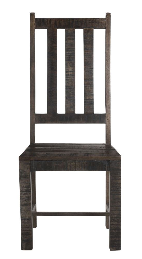 Dakota Mango Wood Dining Chair Slatted Back Indian Dark Walnut Rustic Finish