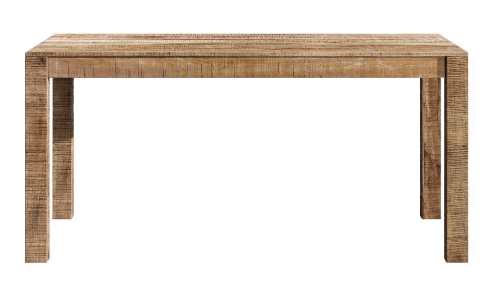 Dakota Mango Wood Dining Table Indian Light Natural Rustic Finish 160cm Rectangular Top Seats 6 Diners