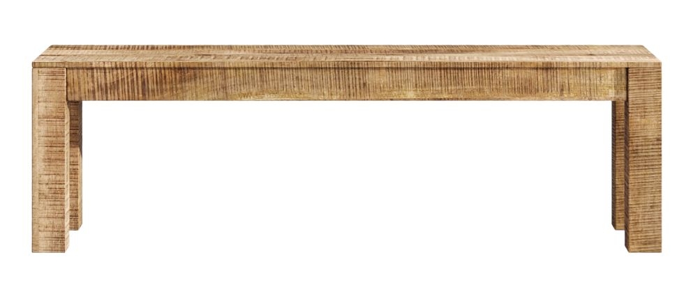 Dakota Mango Wood Large Dining Bench Indian Light Natural Rustic Finish