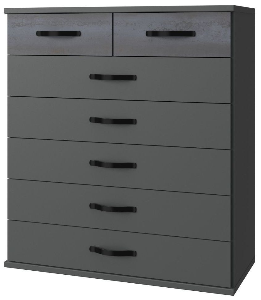 In Stock Duo2 5 2 Chest Of Drawers German Made Graphite Bedroom Furniture