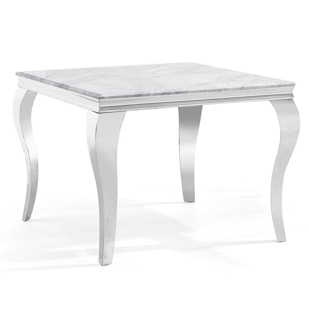 Louis Grey Marble And Chrome Square Dining Table