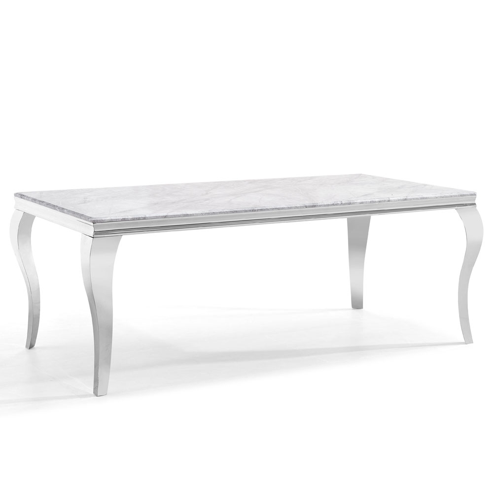 Louis Grey Marble And Chrome Dining Table Comes In 468 Seater