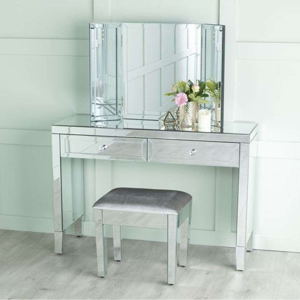 Lucia Mirrored Dressing Console Table