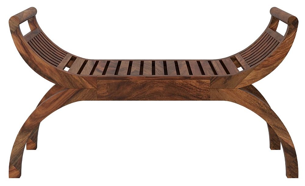Maharani Sheesham Large Curved Bench, Indian Wood CFS Furniture UK