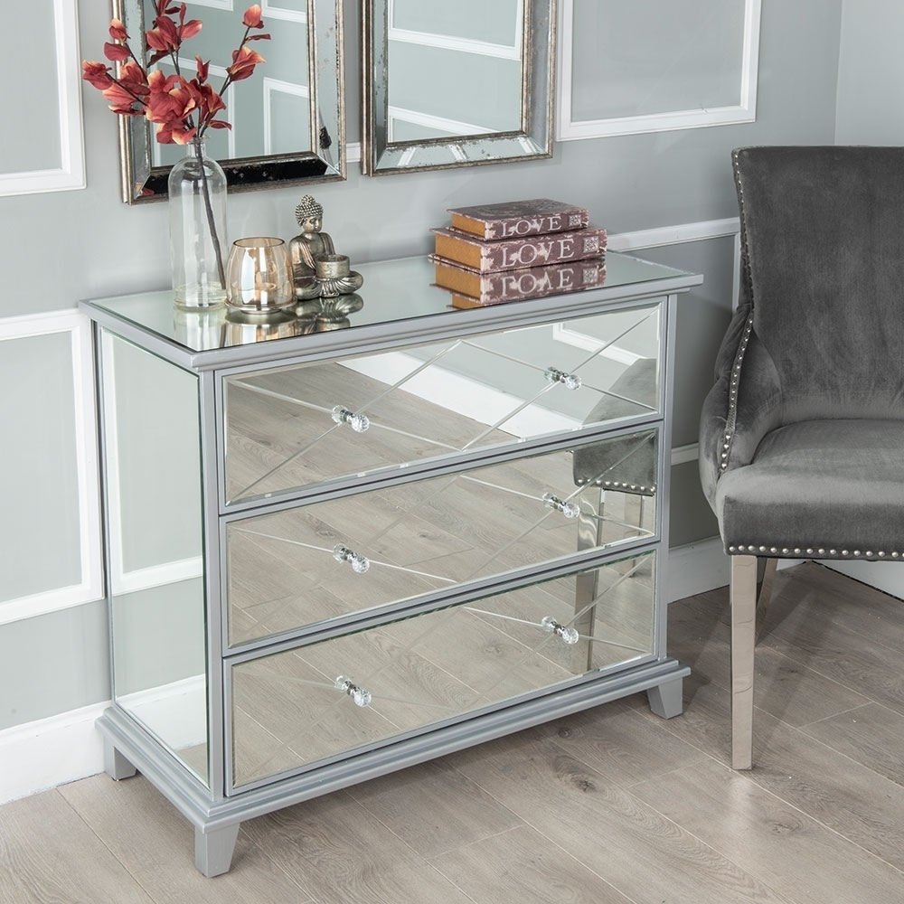 Mayfair Mirrored 3 Drawer Wide Chest