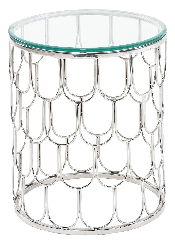 Riviera Glass And Chrome Side Table