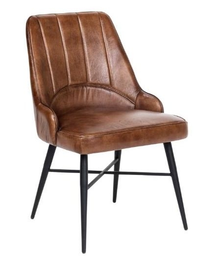 Toronto Vintage Brown Dining Chair Genuine Real Buffalo Leather