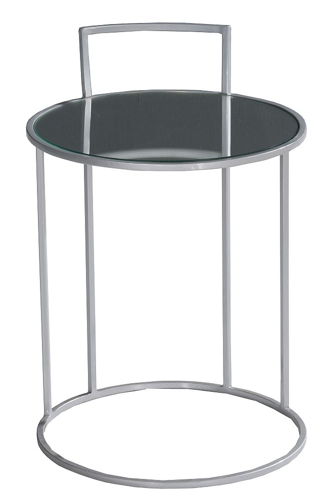 Torrance Glass And Silver Round Side Table