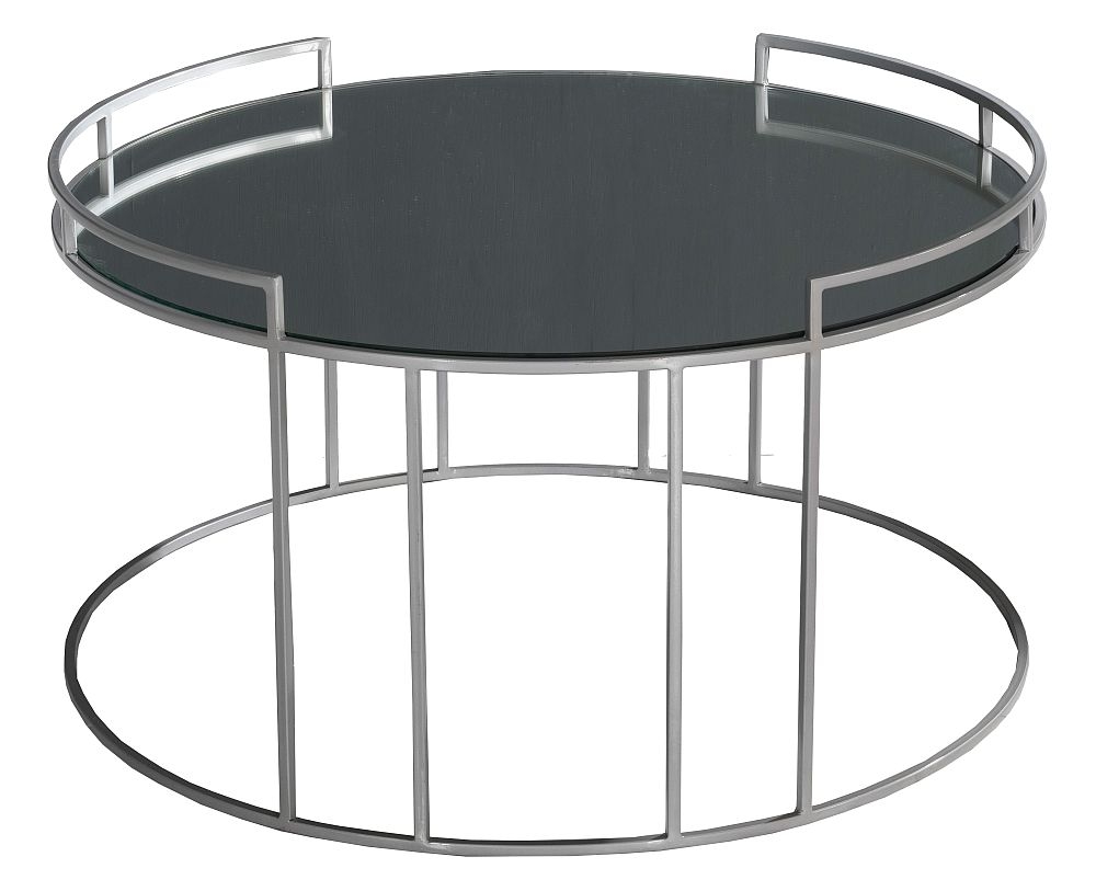 Torrance Glass And Silver Round Coffee Table