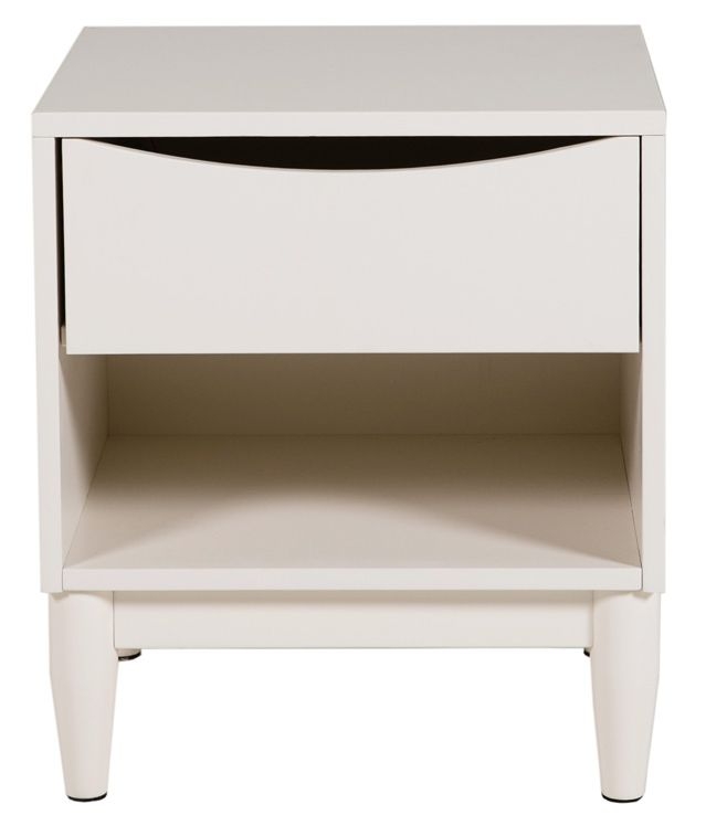 Alesta White Painted 1 Drawer Bedside Cabinet