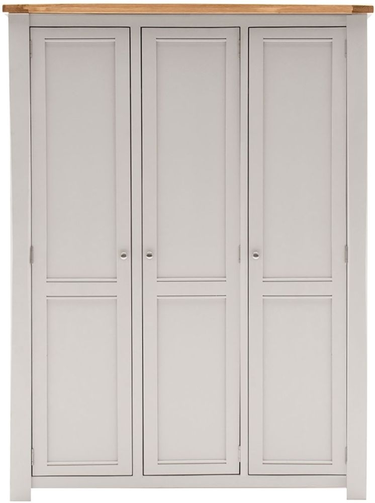 Vida Living Amberly Grey Painted 3 Door Wardrobe